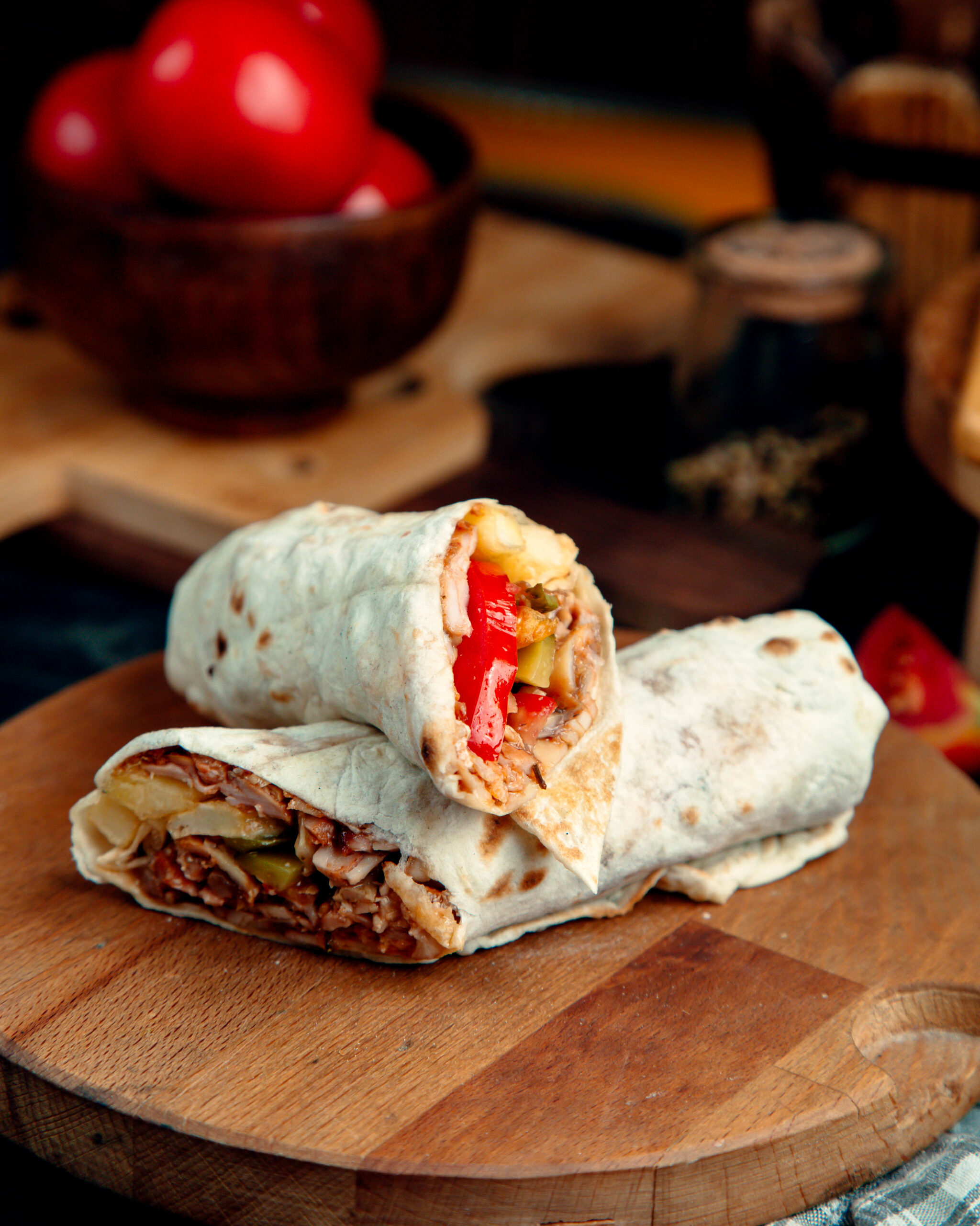 chicken doner wrapped in lavash